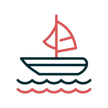 Tekne, simge vektör illüstrasyonu