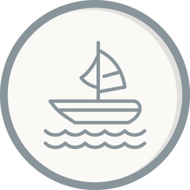 Tekne, simge vektör illüstrasyonu