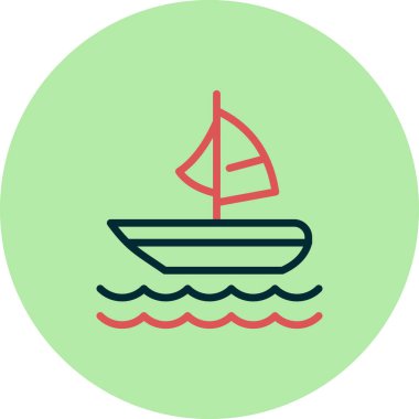 Tekne, simge vektör illüstrasyonu