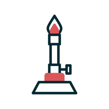 Bunsen Burner simgesi, vektör illüstrasyonu