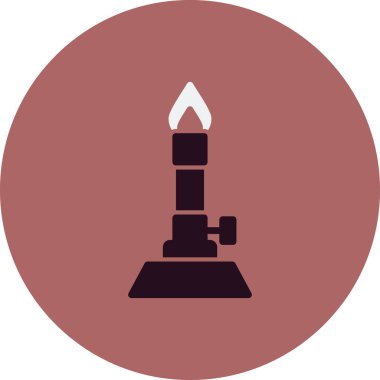 Bunsen Burner simgesi, vektör illüstrasyonu