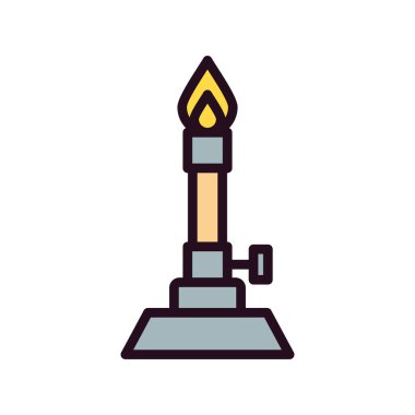 Bunsen Burner simgesi, vektör illüstrasyonu