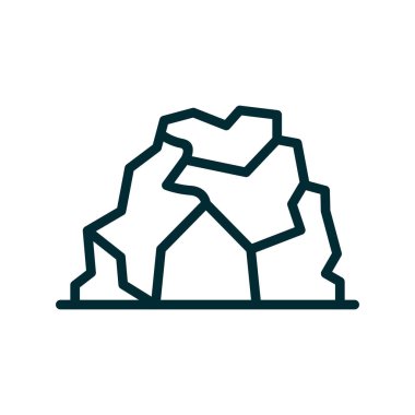 Beyaz arkaplanda dağlar ve doğa simgesi