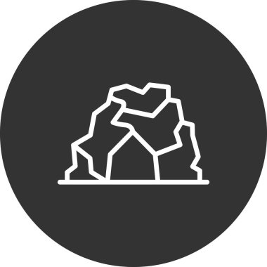 Beyaz arkaplanda dağlar ve doğa simgesi