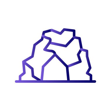 Beyaz arkaplanda dağlar ve doğa simgesi