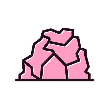 Beyaz arkaplanda dağlar ve doğa simgesi