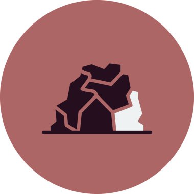 Beyaz arkaplanda dağlar ve doğa simgesi