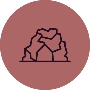 Beyaz arkaplanda dağlar ve doğa simgesi