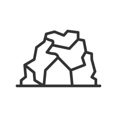 Beyaz arkaplanda dağlar ve doğa simgesi