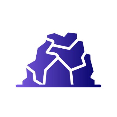 Beyaz arkaplanda dağlar ve doğa simgesi