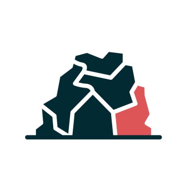 Beyaz arkaplanda dağlar ve doğa simgesi