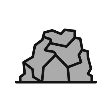 Beyaz arkaplanda dağlar ve doğa simgesi