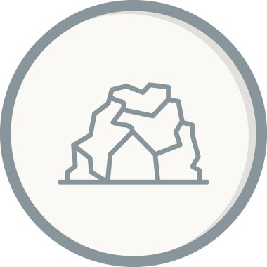 Beyaz arkaplanda dağlar ve doğa simgesi