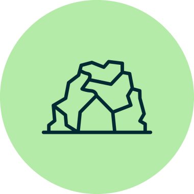 Beyaz arkaplanda dağlar ve doğa simgesi