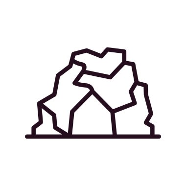 Beyaz arkaplanda dağlar ve doğa simgesi