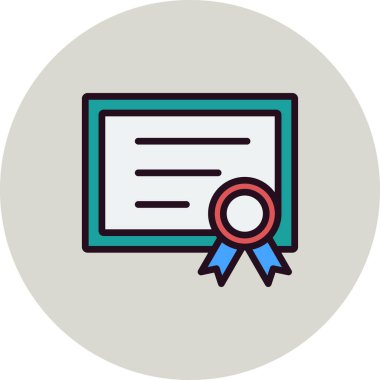 satır sertifikası soyut vektör simgesi