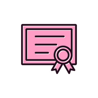 satır sertifikası soyut vektör simgesi