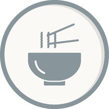 Kase ikonu vektör illüstrasyonunda yemek çubukları, Asya yemekleri 