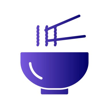 Kase ikonu vektör illüstrasyonunda yemek çubukları, Asya yemekleri 