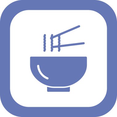 Kase ikonu vektör illüstrasyonunda yemek çubukları, Asya yemekleri 