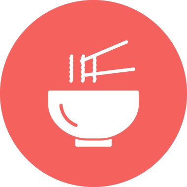 Kase ikonu vektör illüstrasyonunda yemek çubukları, Asya yemekleri 