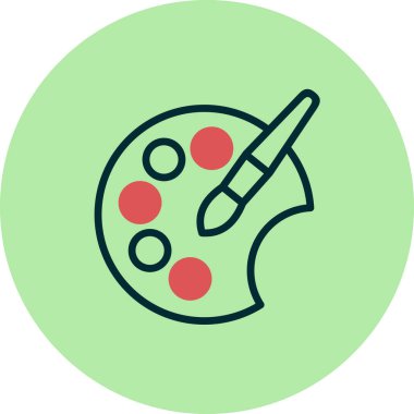 Renk paleti web simgesi, modern vektör illüstrasyonu