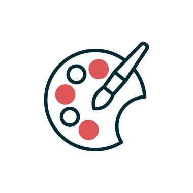 Renk paleti web simgesi, modern vektör illüstrasyonu