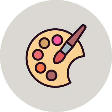 Renk paleti web simgesi, modern vektör illüstrasyonu