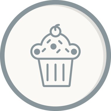 Cupcake vektör simgesi. Basit tasarım