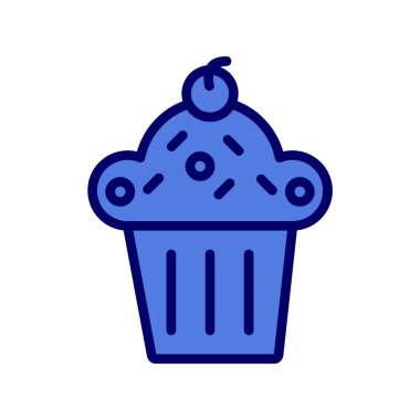 Cupcake vektör simgesi. Basit tasarım