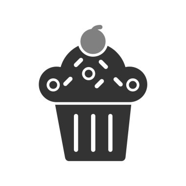 Cupcake vektör simgesi. Basit tasarım