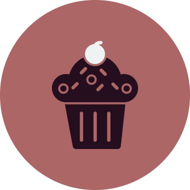 Cupcake vektör simgesi. Basit tasarım