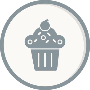 Cupcake vektör simgesi. Basit tasarım