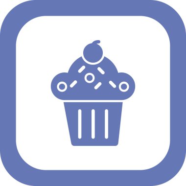 Cupcake vektör simgesi. Basit tasarım