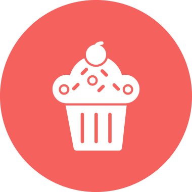 Cupcake vektör simgesi. Basit tasarım