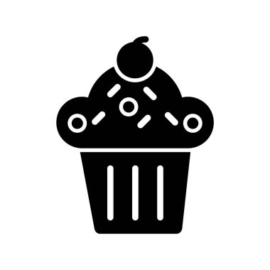 Cupcake vektör simgesi. Basit tasarım