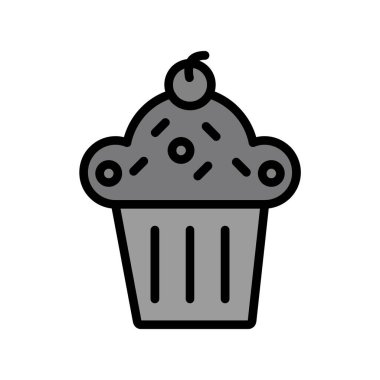 Cupcake vektör simgesi. Basit tasarım