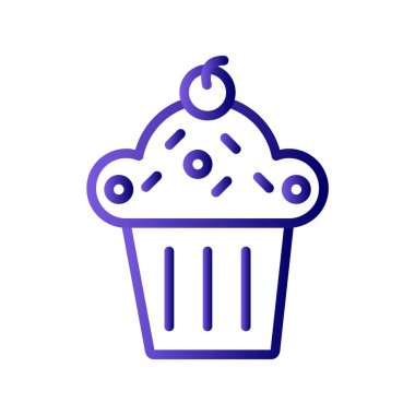 Cupcake vektör simgesi. Basit tasarım