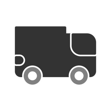 Teslimat kamyonu. Web simgesi vektör illüstrasyonu