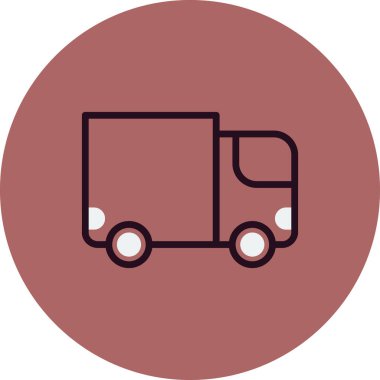 Teslimat kamyonu. Web simgesi vektör illüstrasyonu