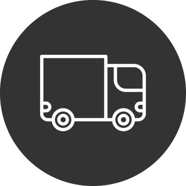 dağıtım kamyonu ikonu vektör çizimi