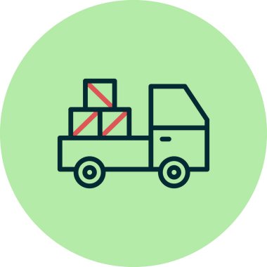 dağıtım kamyonu ikonu vektör çizimi