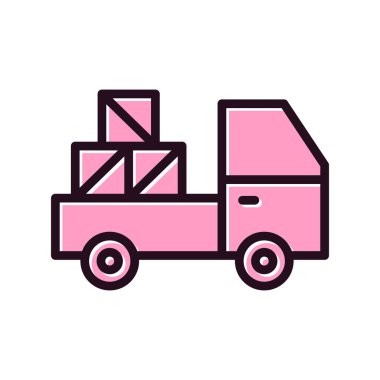 dağıtım kamyonu ikonu vektör çizimi