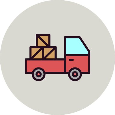 dağıtım kamyonu ikonu vektör çizimi