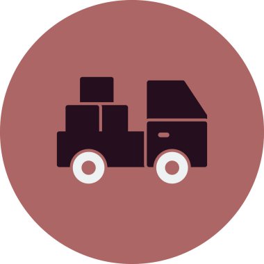 dağıtım kamyonu ikonu vektör çizimi