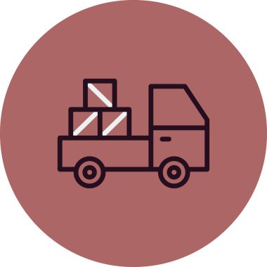 dağıtım kamyonu ikonu vektör çizimi