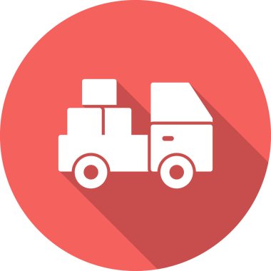 dağıtım kamyonu ikonu vektör çizimi