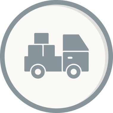 dağıtım kamyonu ikonu vektör çizimi