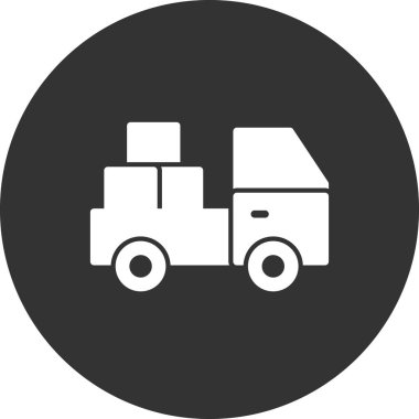 dağıtım kamyonu ikonu vektör çizimi