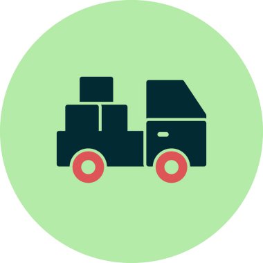 dağıtım kamyonu ikonu vektör çizimi